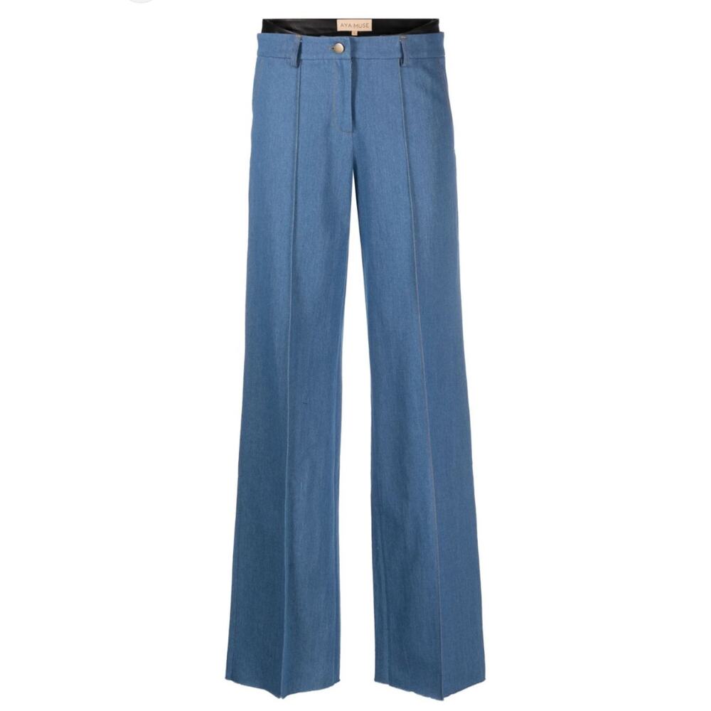 NEW! AYA MUSE Ule double waistband straight leg trousers‎ - XS
